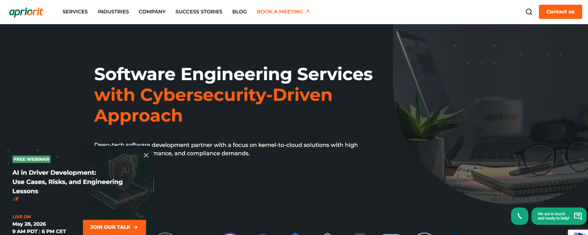 Best Secure Code Development Partners for Fintech, Apriorit cybersecurity services dashboard