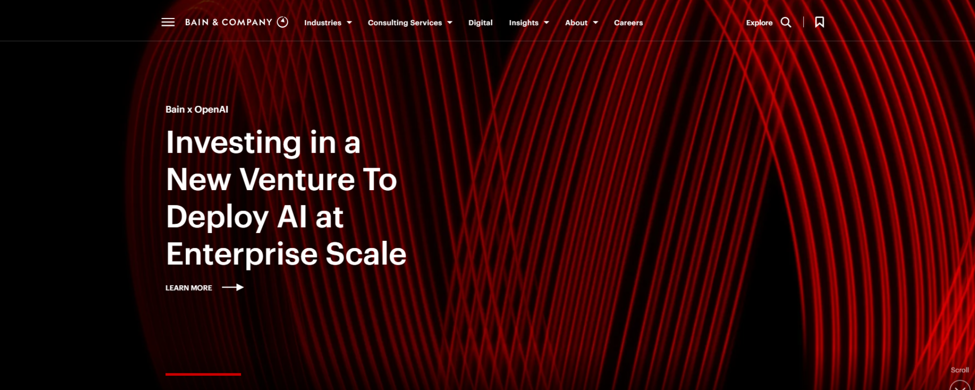 Best AI Implementation Consulting Firms, Bain & Company global management AI webpage