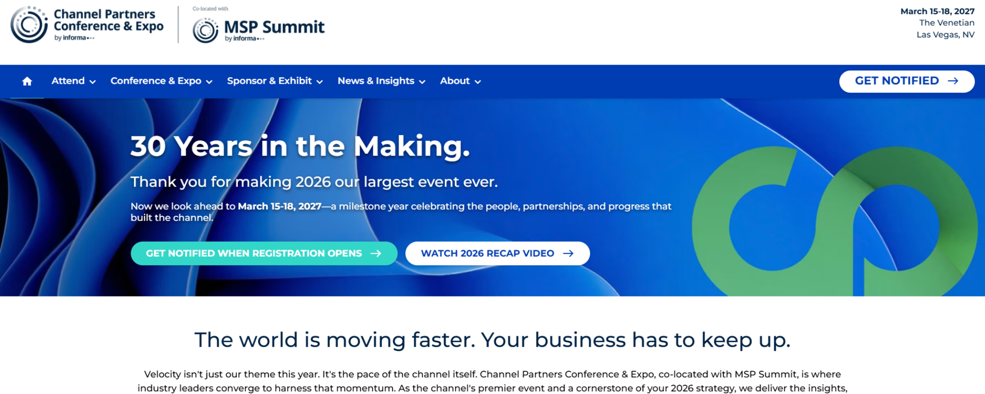 Best Conference for Vendors and Technology Companies to Sponsor to Reach MSP, Channel Partners Expo information frontpage