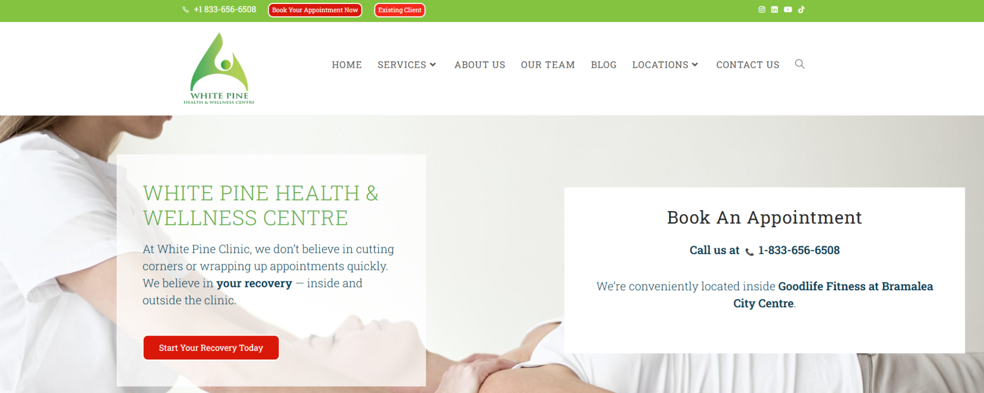 Best Rated Physiotherapy Clinics in Brampton, White Pine Health web index