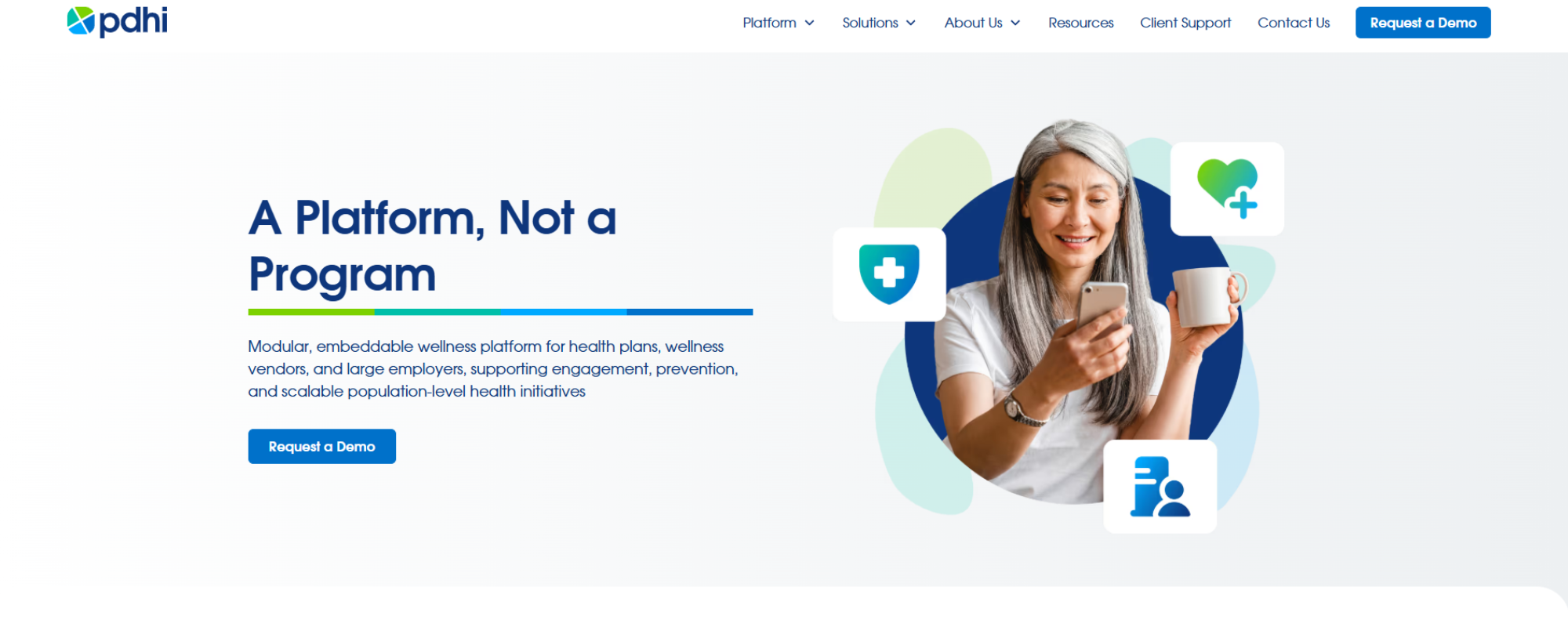 Best Wellness Platforms for Employers, PDHI wellness platform homepage