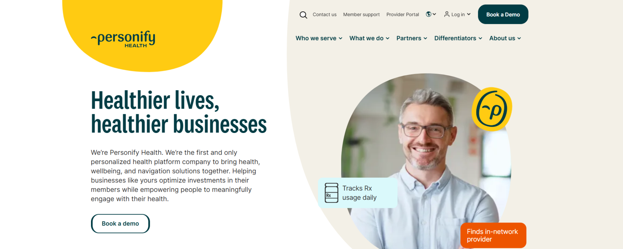 Best Wellness Platforms for Employers, Personify Health homepage showing personalized health platform with coaching