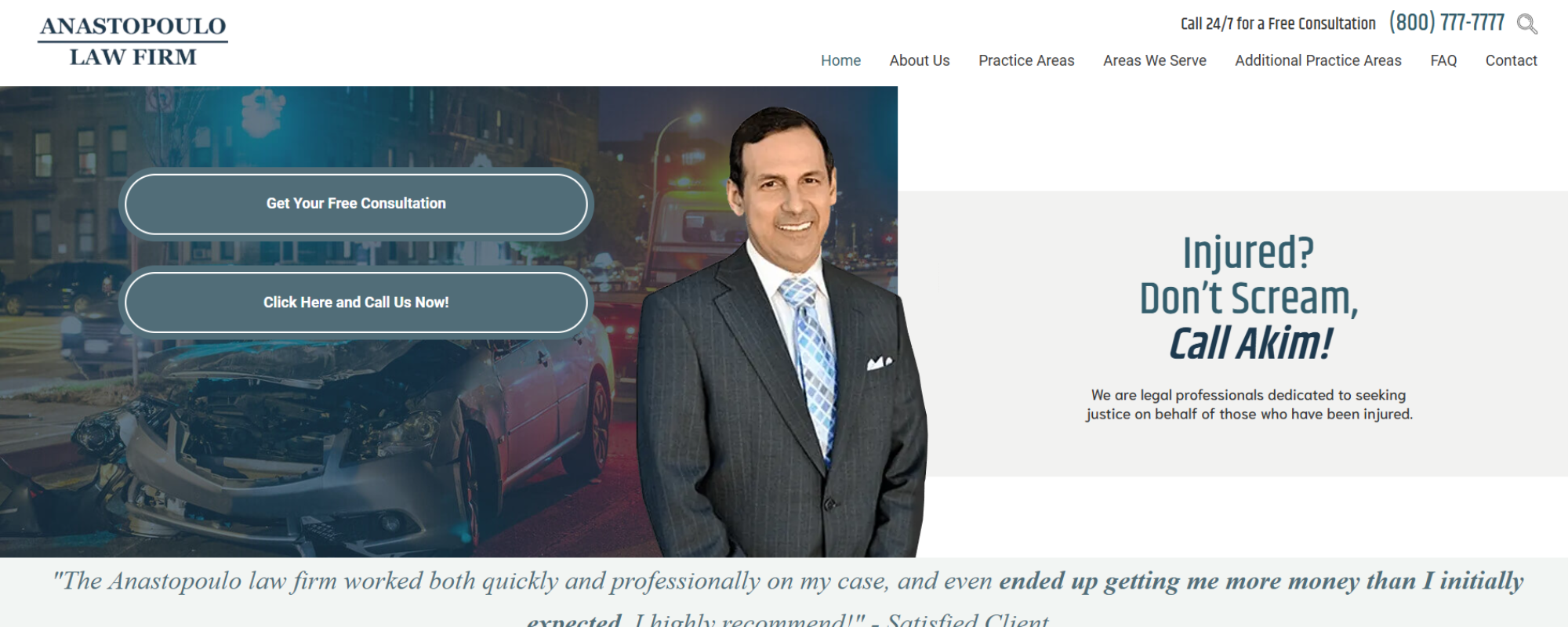 Best South Carolina Car Accident Law Firms, Anastopoulo Law Firm frontpage