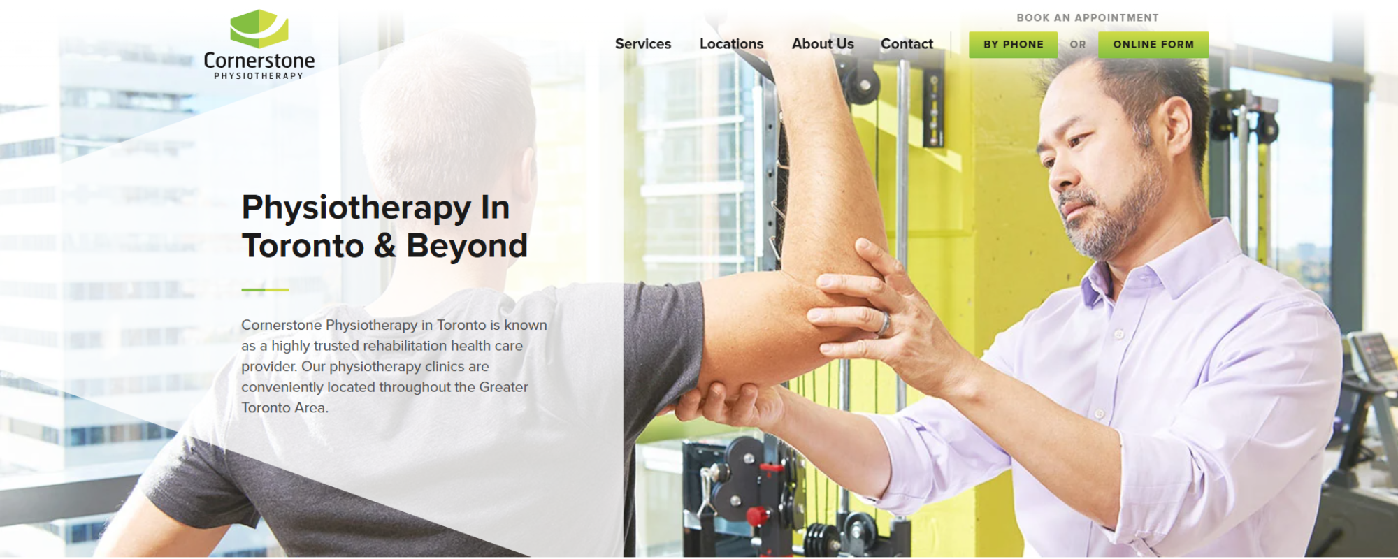 Good Physiotherapist in Ontario, Cornerstone Therapy Toronto and Ontario webpage services