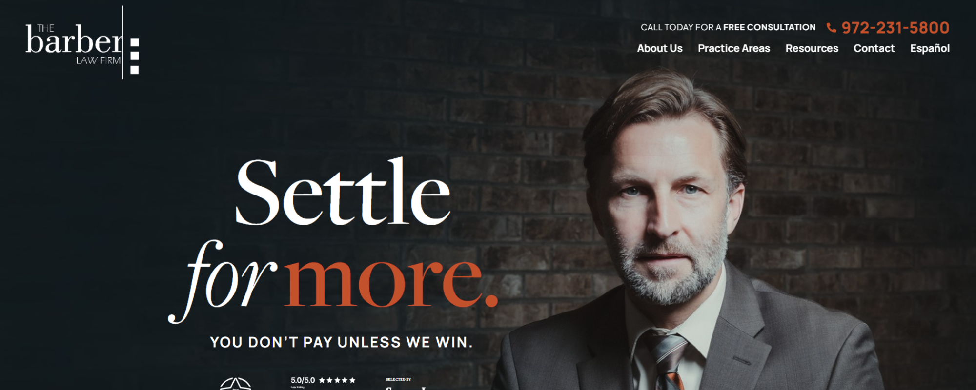 Best Dallas car accident law firms for serious injury cases, The Barber Law Firm index
