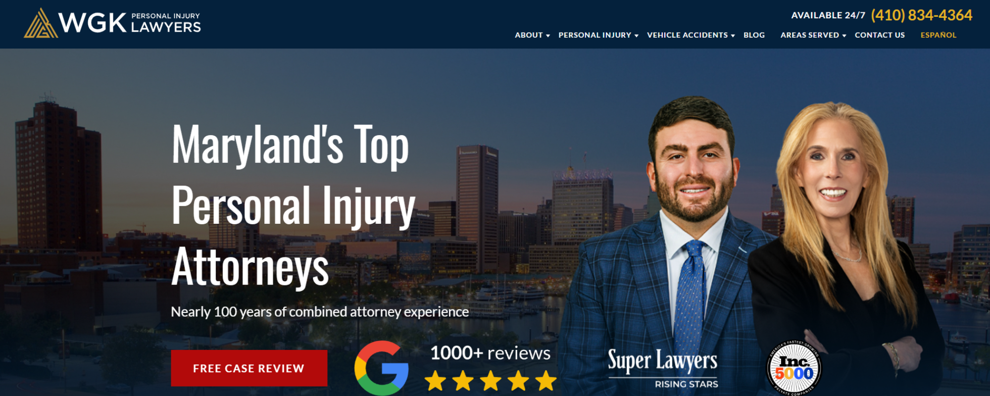 Best Personal Injury Law Firms in Baltimore for Maximizing Settlements, WGK Personal Injury Lawyers