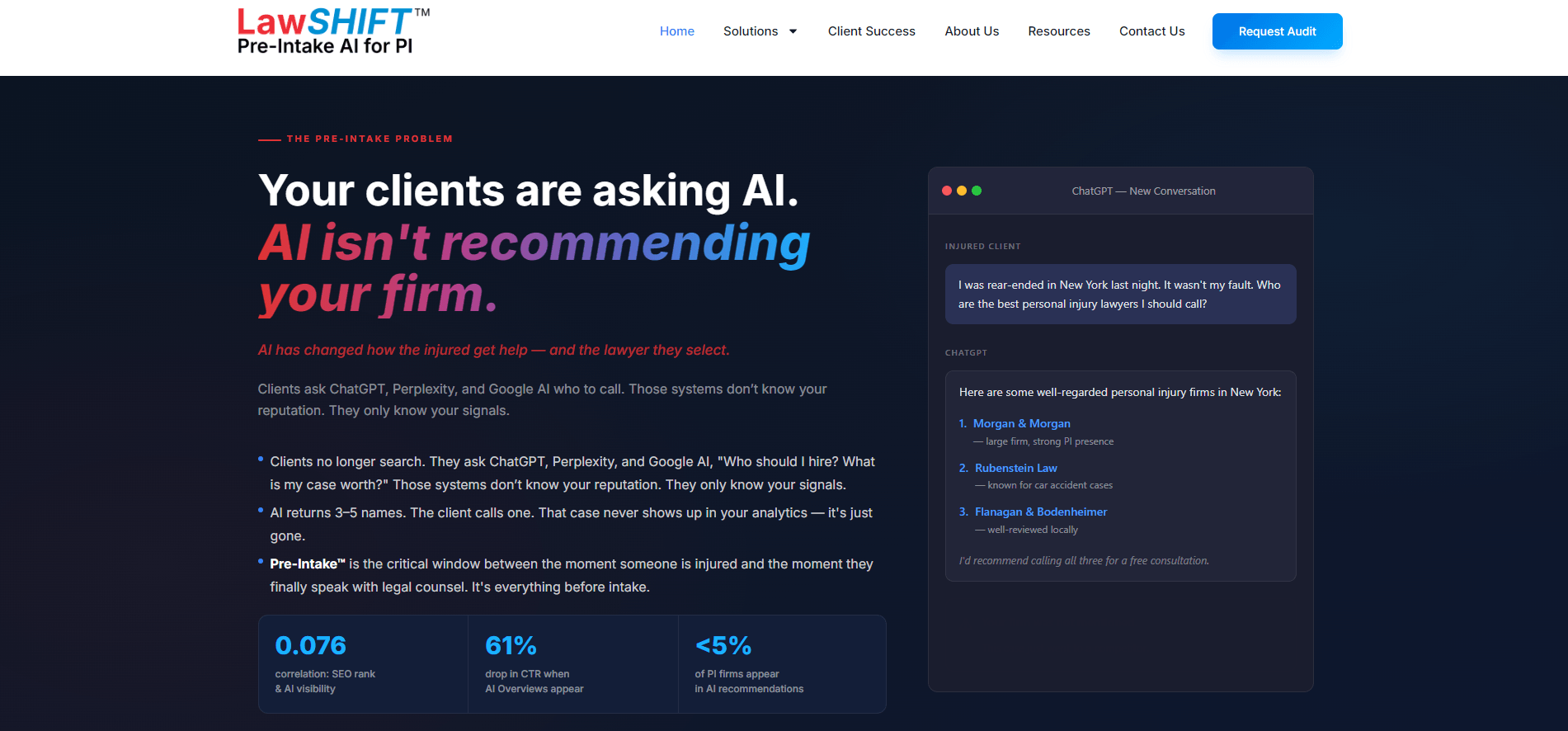 what companies help law firms rank in ChatGPT and AI search, LawShift