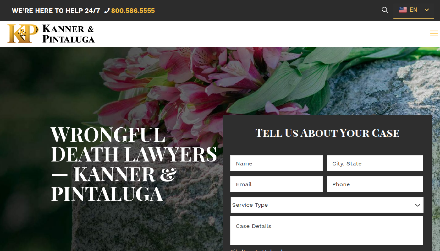 Kanner & Pintaluga wrongful death lawyers page, Florida wrongful death law firms