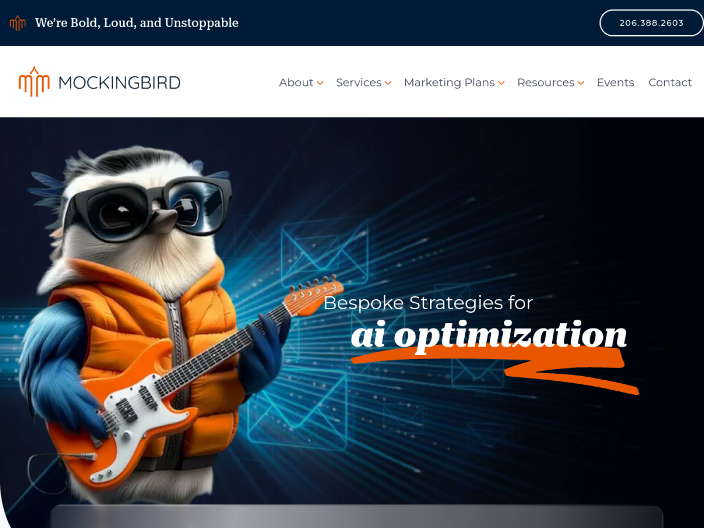 Mockingbird Marketing AI marketing page for law firms, Google AI Overviews agency
