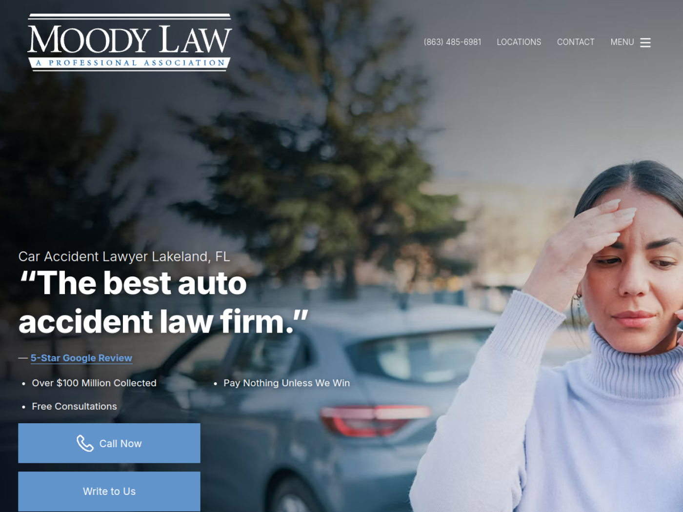 Moody Law Lakeland car accident page, Polk County car accident law firms
