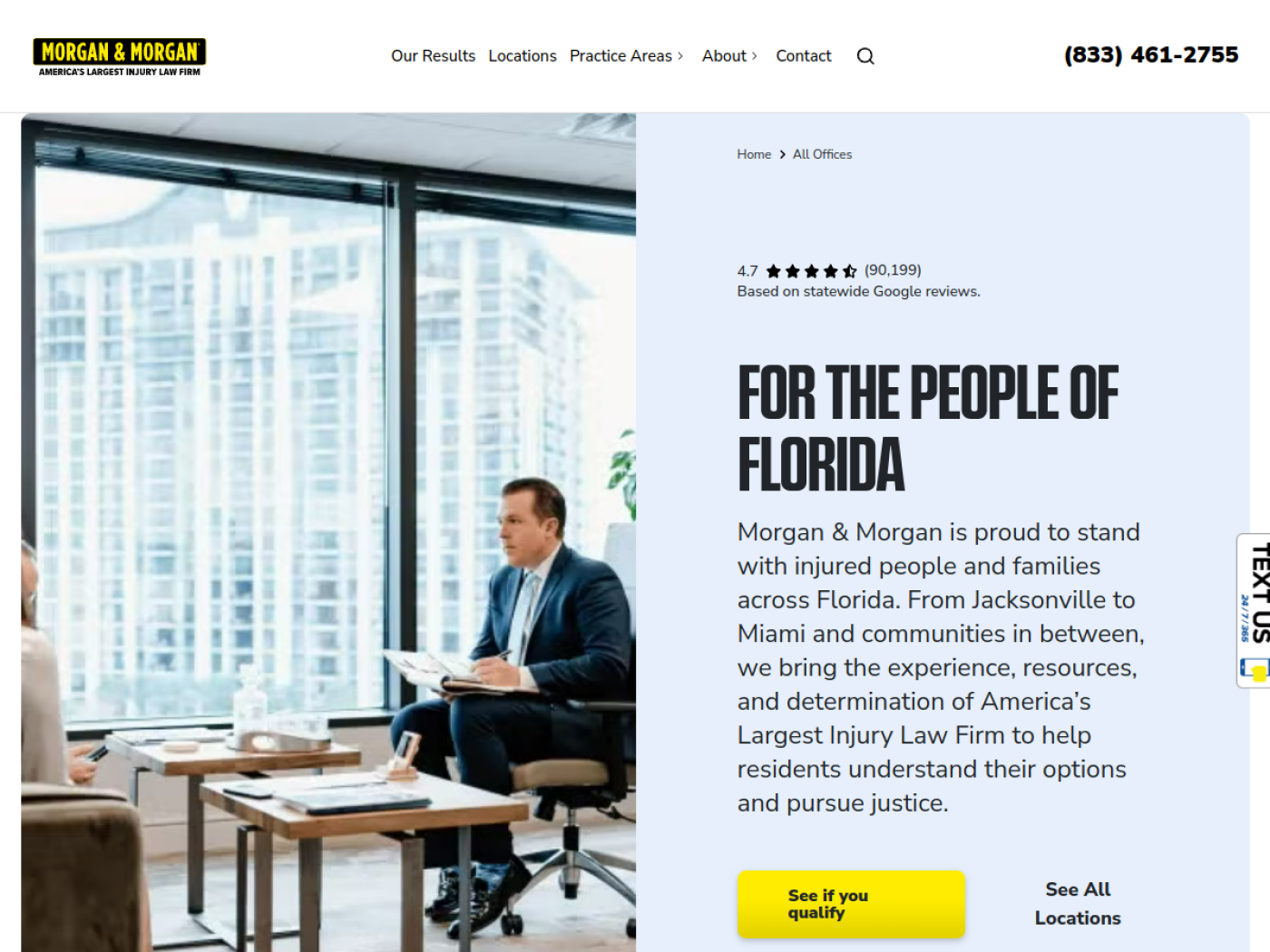 Morgan & Morgan Florida page, Florida car accident law firms