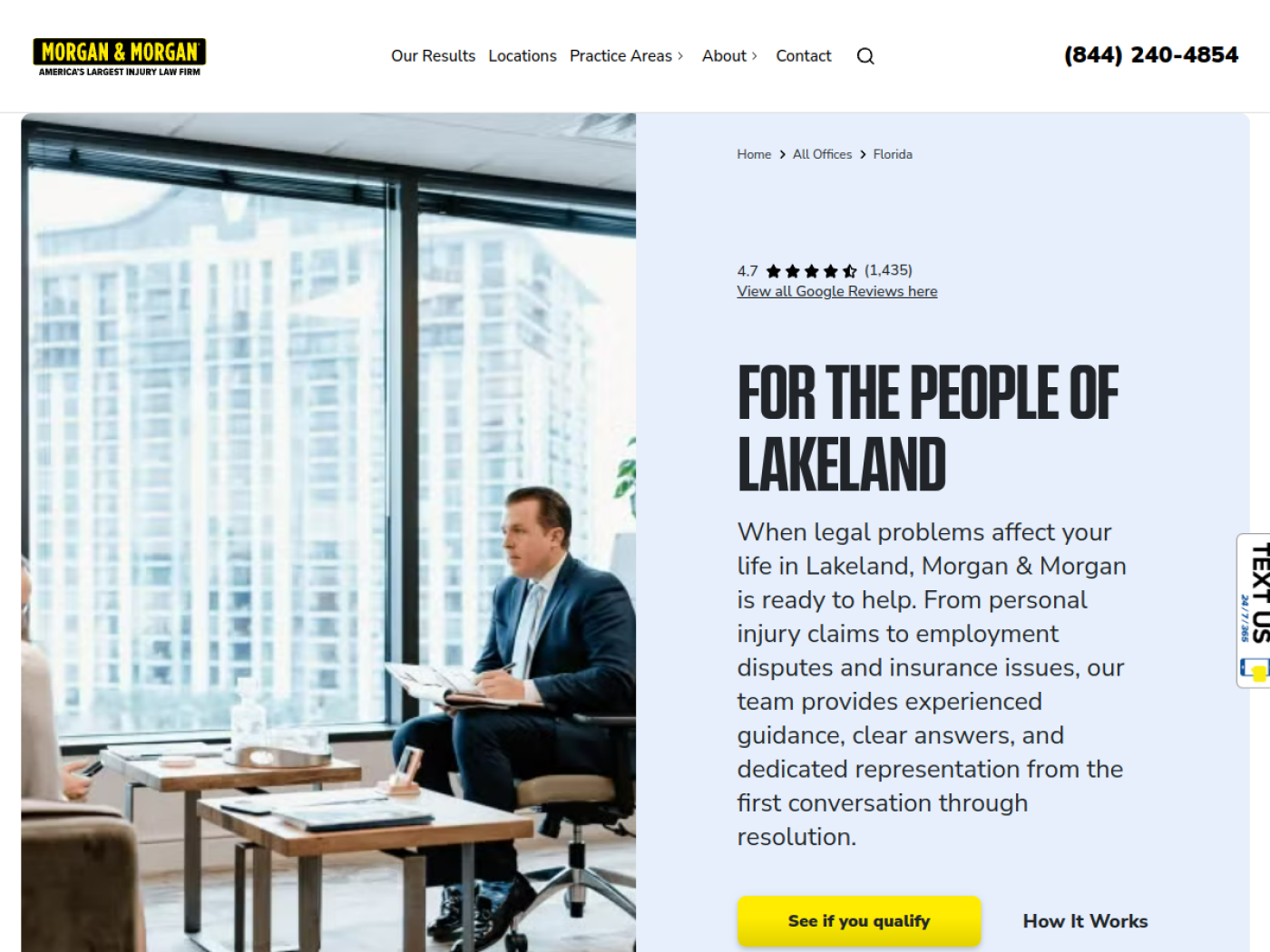 Morgan & Morgan Lakeland office page, Polk County car accident law firms