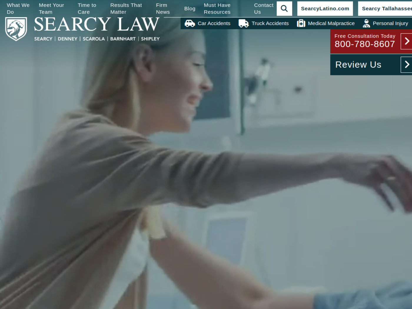 Searcy Denney Scarola Barnhart & Shipley homepage, Florida car accident law firms