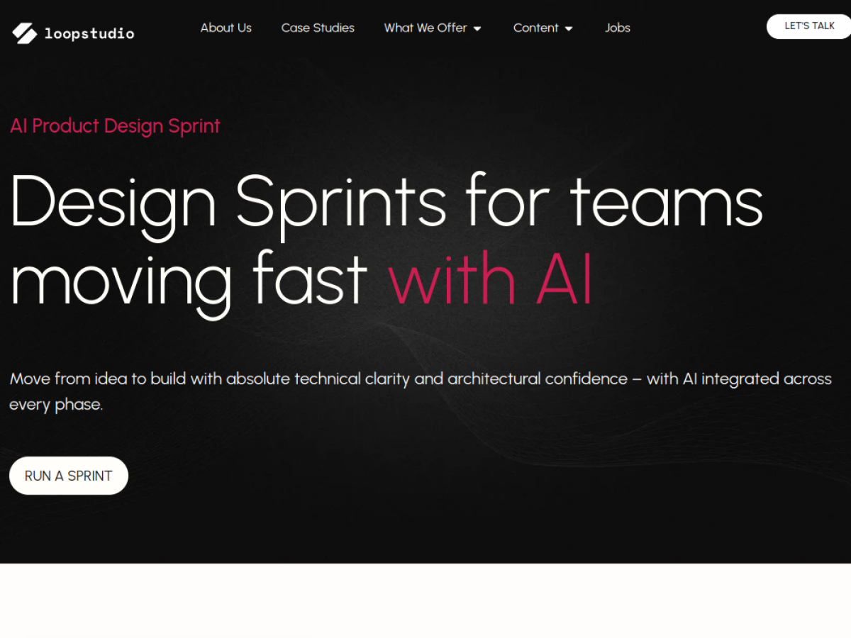 LoopStudio AI Product Design Sprint service page